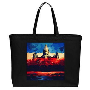 Angkor Wat Cambodia Explore Ancient Temples Cotton Canvas Jumbo Tote