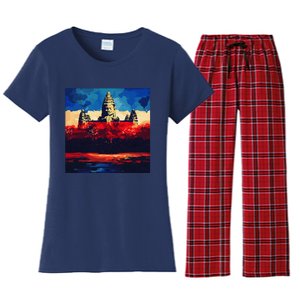 Angkor Wat Cambodia Explore Ancient Temples Women's Flannel Pajama Set