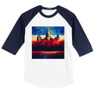 Angkor Wat Cambodia Explore Ancient Temples Baseball Sleeve Shirt