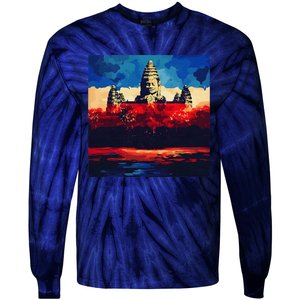 Angkor Wat Cambodia Explore Ancient Temples Tie-Dye Long Sleeve Shirt