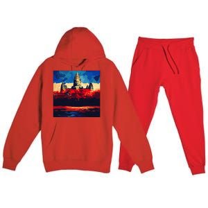 Angkor Wat Cambodia Explore Ancient Temples Premium Hooded Sweatsuit Set