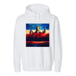 Angkor Wat Cambodia Explore Ancient Temples Garment-Dyed Fleece Hoodie