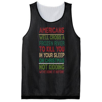 Americans We'll Cross A Frozen River To Kill You In Your Sleep On Christmas Not Mesh Reversible Basketball Jersey Tank