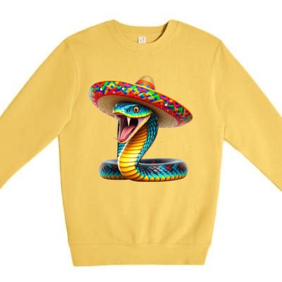 Anaconda Wearing Cinco De Mayo Hat Snake Lovers Birthday Gift Premium Crewneck Sweatshirt