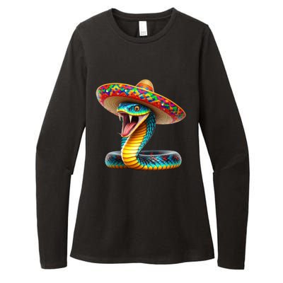 Anaconda Wearing Cinco De Mayo Hat Snake Lovers Birthday Gift Womens CVC Long Sleeve Shirt