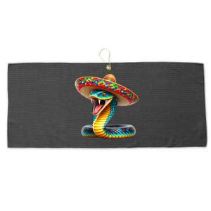 Anaconda Wearing Cinco De Mayo Hat Snake Lovers Birthday Gift Large Microfiber Waffle Golf Towel