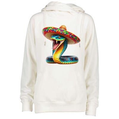 Anaconda Wearing Cinco De Mayo Hat Snake Lovers Birthday Gift Womens Funnel Neck Pullover Hood