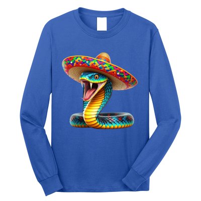 Anaconda Wearing Cinco De Mayo Hat Snake Lovers Birthday Gift Long Sleeve Shirt