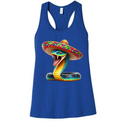 Anaconda Wearing Cinco De Mayo Hat Snake Lovers Birthday Gift Women's Racerback Tank