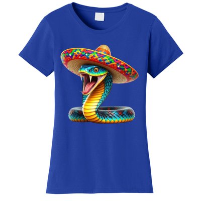 Anaconda Wearing Cinco De Mayo Hat Snake Lovers Birthday Gift Women's T-Shirt