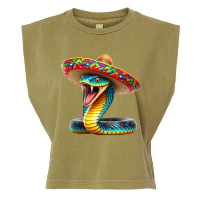 Anaconda Wearing Cinco De Mayo Hat Snake Lovers Birthday Gift Garment-Dyed Women's Muscle Tee