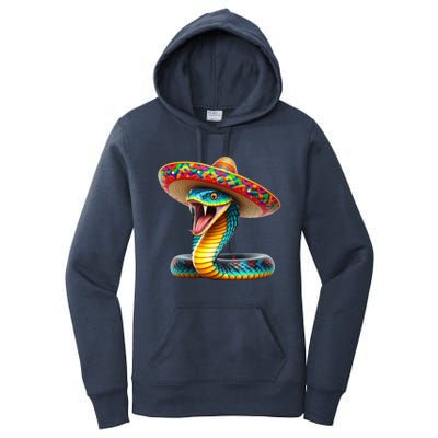 Anaconda Wearing Cinco De Mayo Hat Snake Lovers Birthday Gift Women's Pullover Hoodie