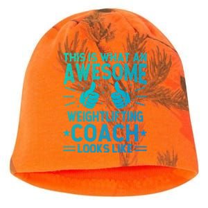 Awesome Weightlifting Coach Funny Weightlifting Coach Gift Kati - Camo Knit Beanie