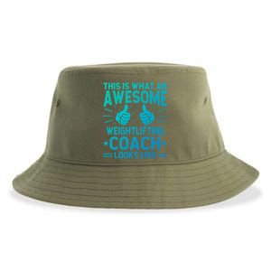 Awesome Weightlifting Coach Funny Weightlifting Coach Gift Sustainable Bucket Hat