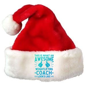 Awesome Weightlifting Coach Funny Weightlifting Coach Gift Premium Christmas Santa Hat