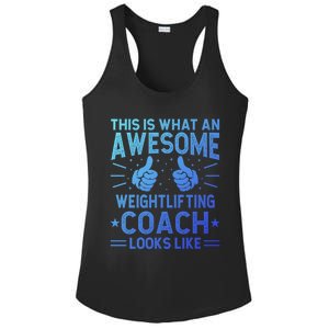 Awesome Weightlifting Coach Funny Weightlifting Coach Gift Ladies PosiCharge Competitor Racerback Tank