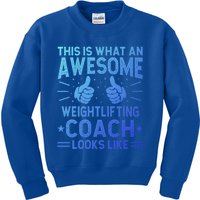 Awesome Weightlifting Coach Funny Weightlifting Coach Gift Kids Sweatshirt