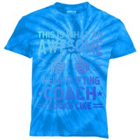 Awesome Weightlifting Coach Funny Weightlifting Coach Gift Kids Tie-Dye T-Shirt