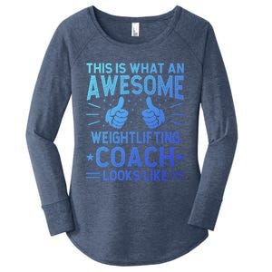 Awesome Weightlifting Coach Funny Weightlifting Coach Gift Women's Perfect Tri Tunic Long Sleeve Shirt