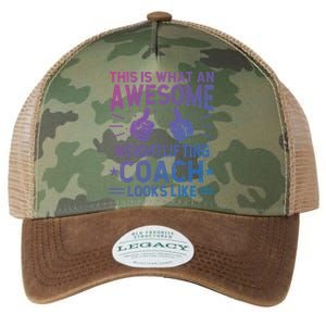 Awesome Weightlifting Coach Funny Weightlifting Coach Gift Legacy Tie Dye Trucker Hat