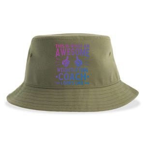 Awesome Weightlifting Coach Funny Weightlifting Coach Gift Sustainable Bucket Hat