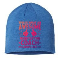 Awesome Weightlifting Coach Funny Weightlifting Coach Gift Sustainable Beanie