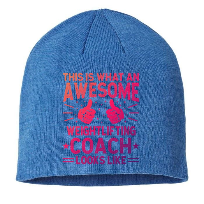 Awesome Weightlifting Coach Funny Weightlifting Coach Gift Sustainable Beanie