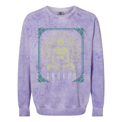 Angkor Wat Cambodia Buddha Temple Travel Souvenir Gift Meaningful Gift Colorblast Crewneck Sweatshirt