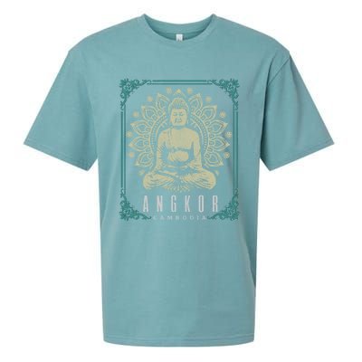 Angkor Wat Cambodia Buddha Temple Travel Souvenir Gift Meaningful Gift Sueded Cloud Jersey T-Shirt