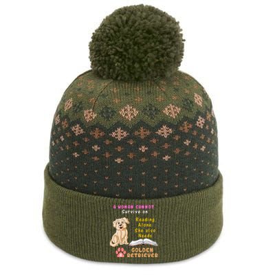 A Woman Cannot Survive On Reading Alone She Also Need A Golden Retriver The Baniff Cuffed Pom Beanie