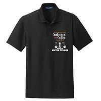 A Woman Cannot Survive On Coffee Alone She Also Needs A Boston Terrier Dry Zone Grid Polo