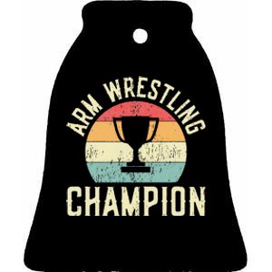 Arm Wrestling Champion Ceramic Bell Ornament