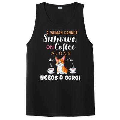 A Woman Cannot Survive On Coffee Alone She Also Needs A Corgi PosiCharge Competitor Tank