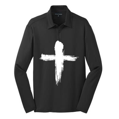 Ash Wednesday Christian Lent Cross Blessing Holy Week Gift Silk Touch Performance Long Sleeve Polo