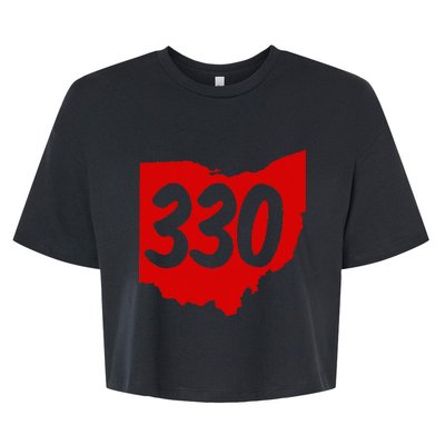 Akron Warren Canton Youngstown Ohio 330 Area Code Bella+Canvas Jersey Crop Tee