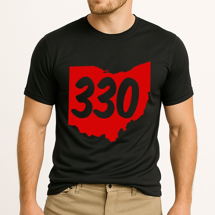Akron Warren Canton Youngstown Ohio 330 Area Code Cooling Performance Crew T-Shirt
