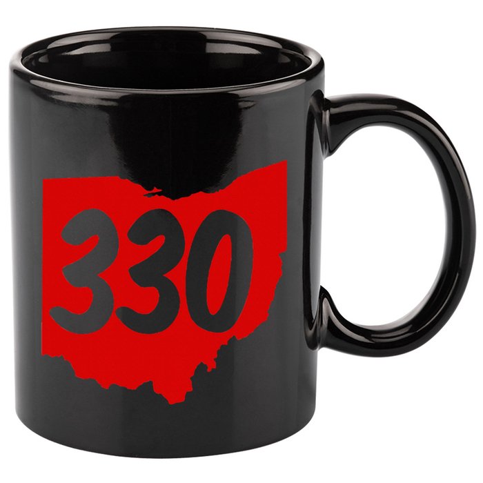 Akron Warren Canton Youngstown Ohio 330 Area Code 11oz C Handle Ceramic Mug