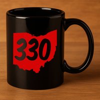 Akron Warren Canton Youngstown Ohio 330 Area Code 11oz C Handle Ceramic Mug