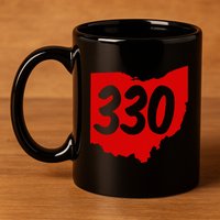 Akron Warren Canton Youngstown Ohio 330 Area Code 11oz C Handle Ceramic Mug