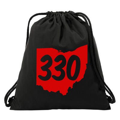 Akron Warren Canton Youngstown Ohio 330 Area Code Drawstring Bag