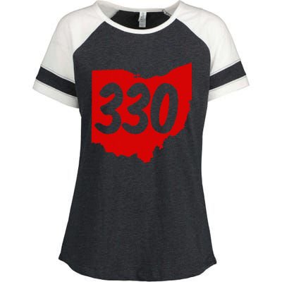 Akron Warren Canton Youngstown Ohio 330 Area Code Enza Ladies Jersey Colorblock Tee