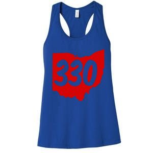 Akron Warren Canton Youngstown Ohio 330 Area Code Women's Racerback Tank