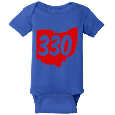Akron Warren Canton Youngstown Ohio 330 Area Code Baby Bodysuit