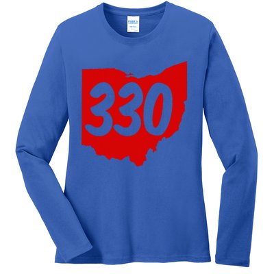 Akron Warren Canton Youngstown Ohio 330 Area Code Ladies Long Sleeve Shirt