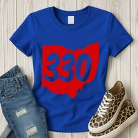 Akron Warren Canton Youngstown Ohio 330 Area Code Womens T-Shirt