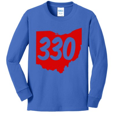 Akron Warren Canton Youngstown Ohio 330 Area Code Kids Long Sleeve Shirt