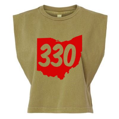 Akron Warren Canton Youngstown Ohio 330 Area Code Garment-Dyed Women's Muscle Tee