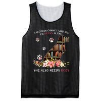 A Woman Cannot Survive On Books Alone She Also Needs Dogs Mesh Reversible Basketball Jersey Tank