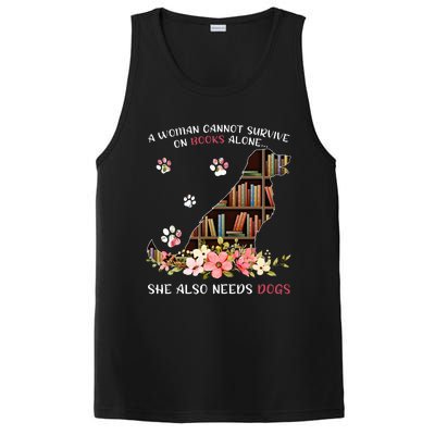 A Woman Cannot Survive On Books Alone She Also Needs Dogs PosiCharge Competitor Tank