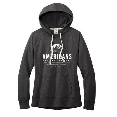 Americans WeLl Cross A Frozen River Women's Fleece Hoodie